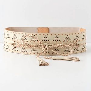 Anthropologie Jacumba Corset Tassel Belt - M